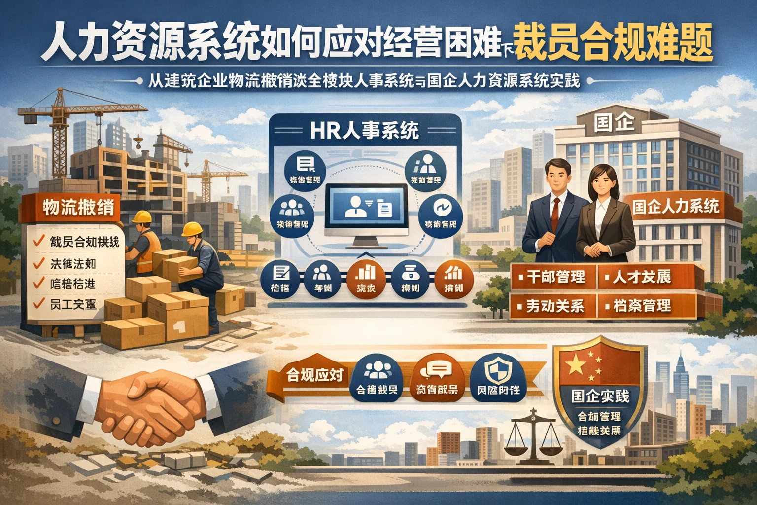 人力资源系统如何应对经营困难下的裁员合规难题：从建筑企业物流撤销谈全模块人事系统与国企人力资源系统实践