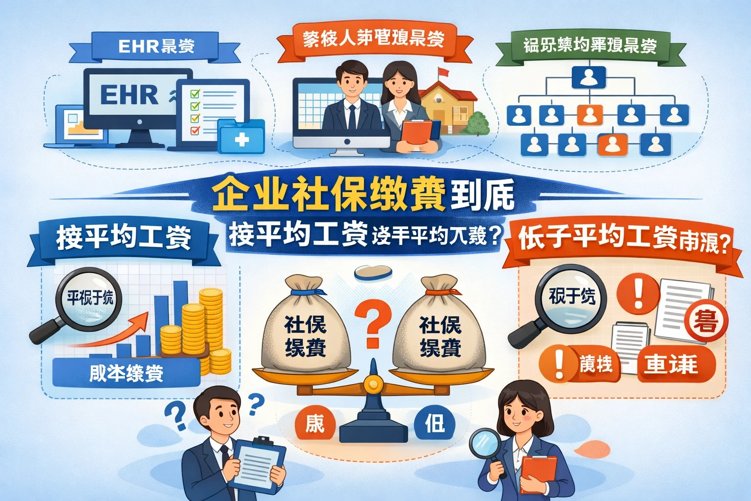 ehr系统、学校人事管理系统与组织架构管理系统视角下，企业社保缴费到底按平均工资还是低于平均工资申报