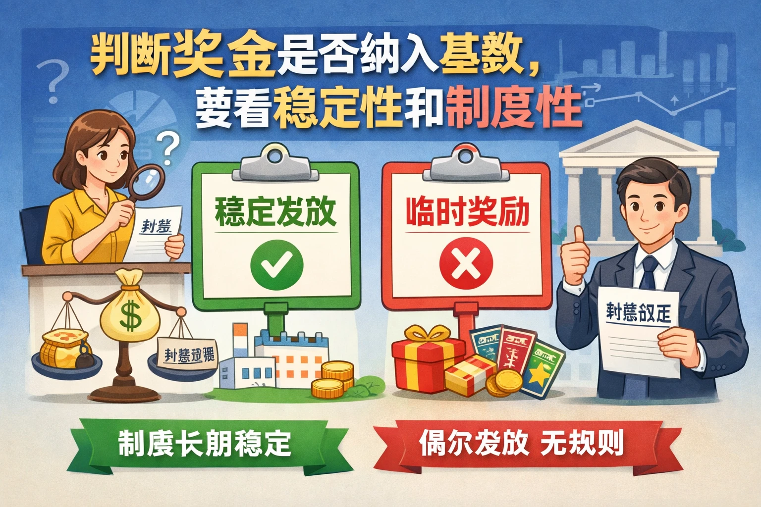 判断奖金是否纳入基数，要看稳定性和制度性