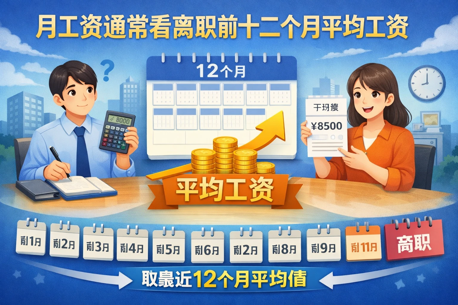 月工资通常看离职前十二个月平均工资