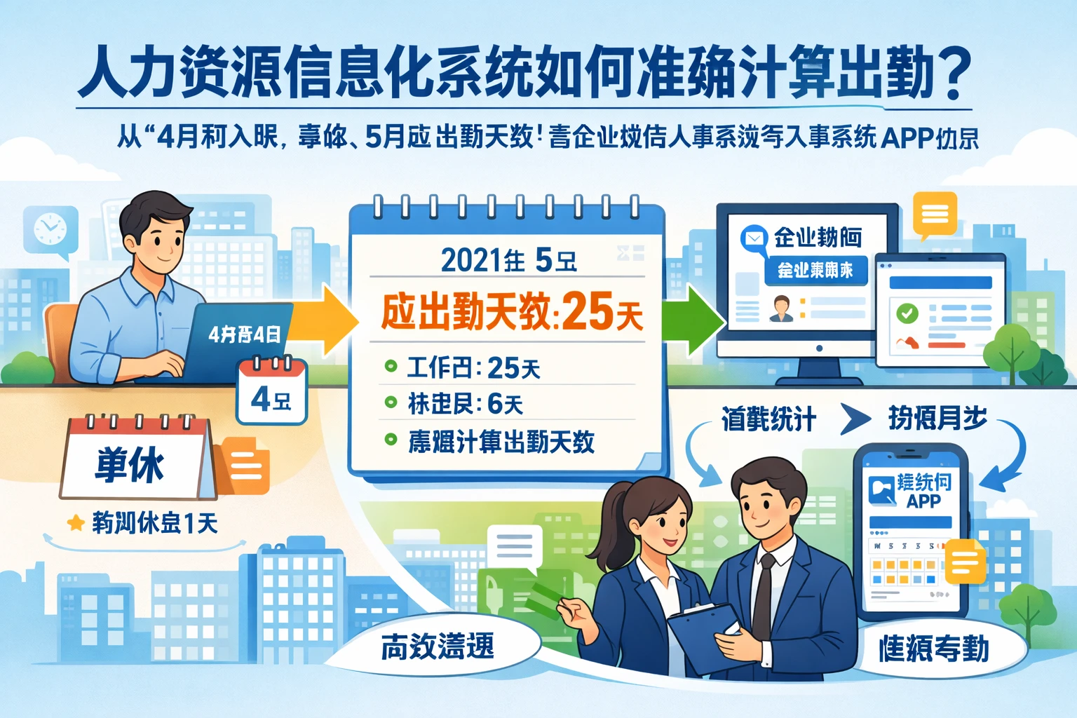 人力资源信息化系统如何准确计算出勤？从“4月初入职、单休、5月应出勤天数”看企业微信人事系统与人事系统APP的应用