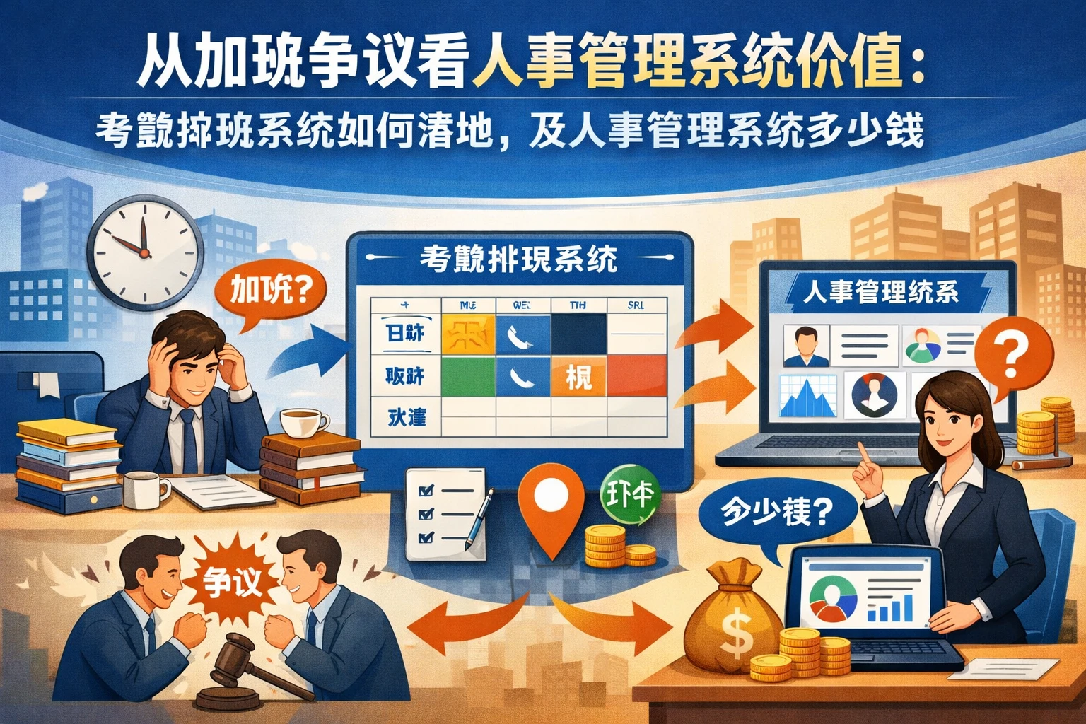 从加班争议看人事管理系统价值：考勤排班系统如何落地，及人事管理系统多少钱