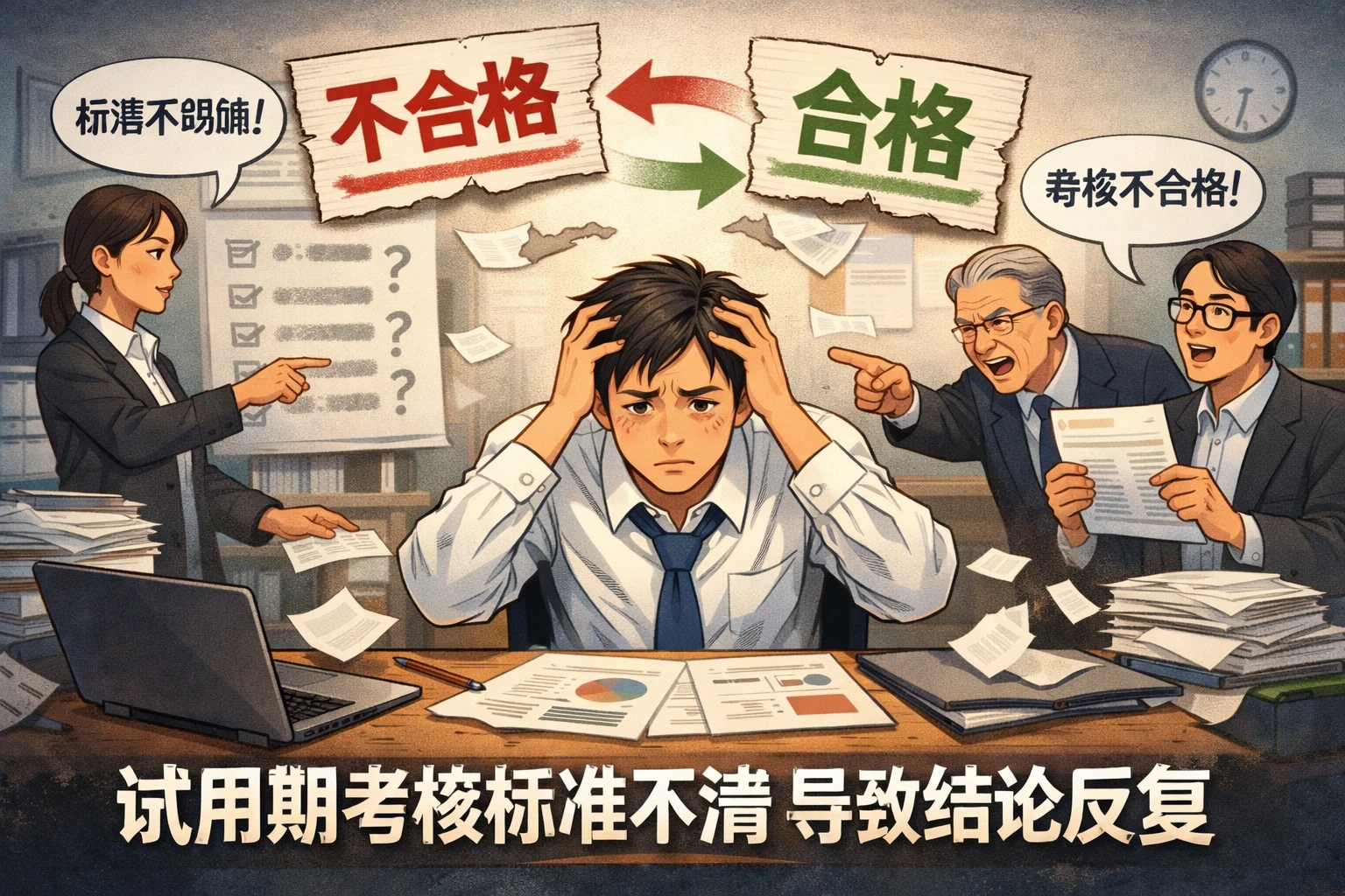 试用期考核标准不清，导致结论反复