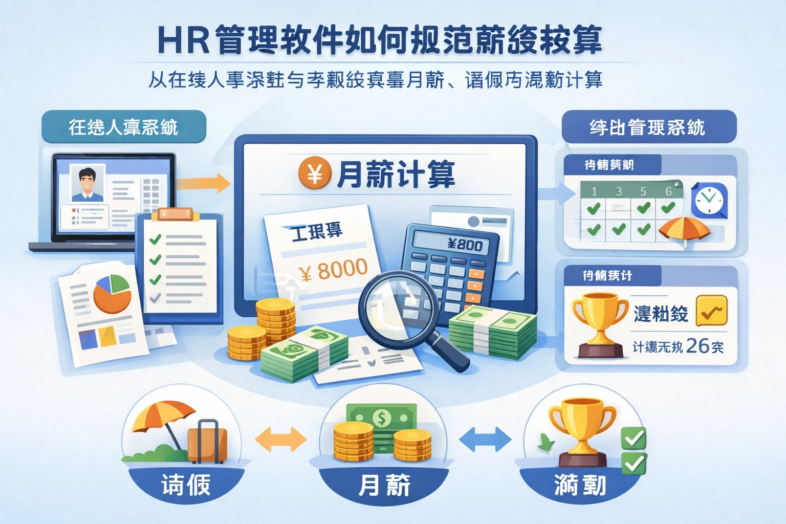 HR管理软件如何规范薪资核算：从在线人事系统与考勤系统看月薪、请假与满勤计算