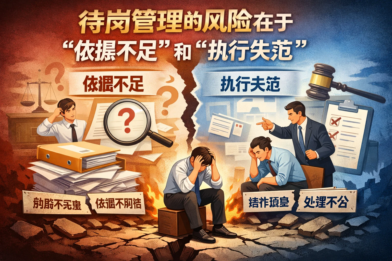 待岗管理的风险在于“依据不足”和“执行失范”