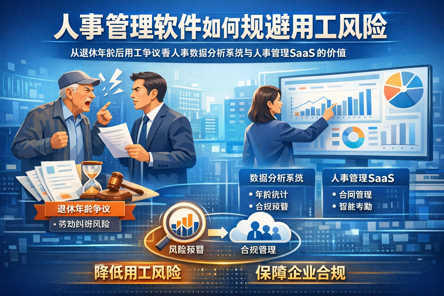 人事管理软件如何规避用工风险：从退休年龄后用工争议看人事数据分析系统与人事管理SaaS的价值