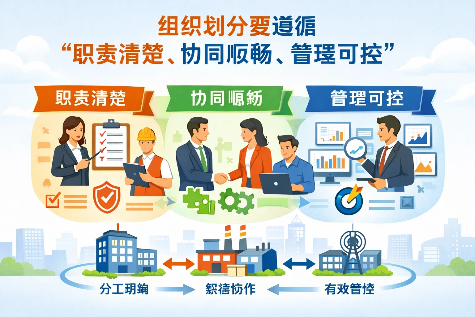 组织划分要遵循“职责清楚、协同顺畅、管理可控”