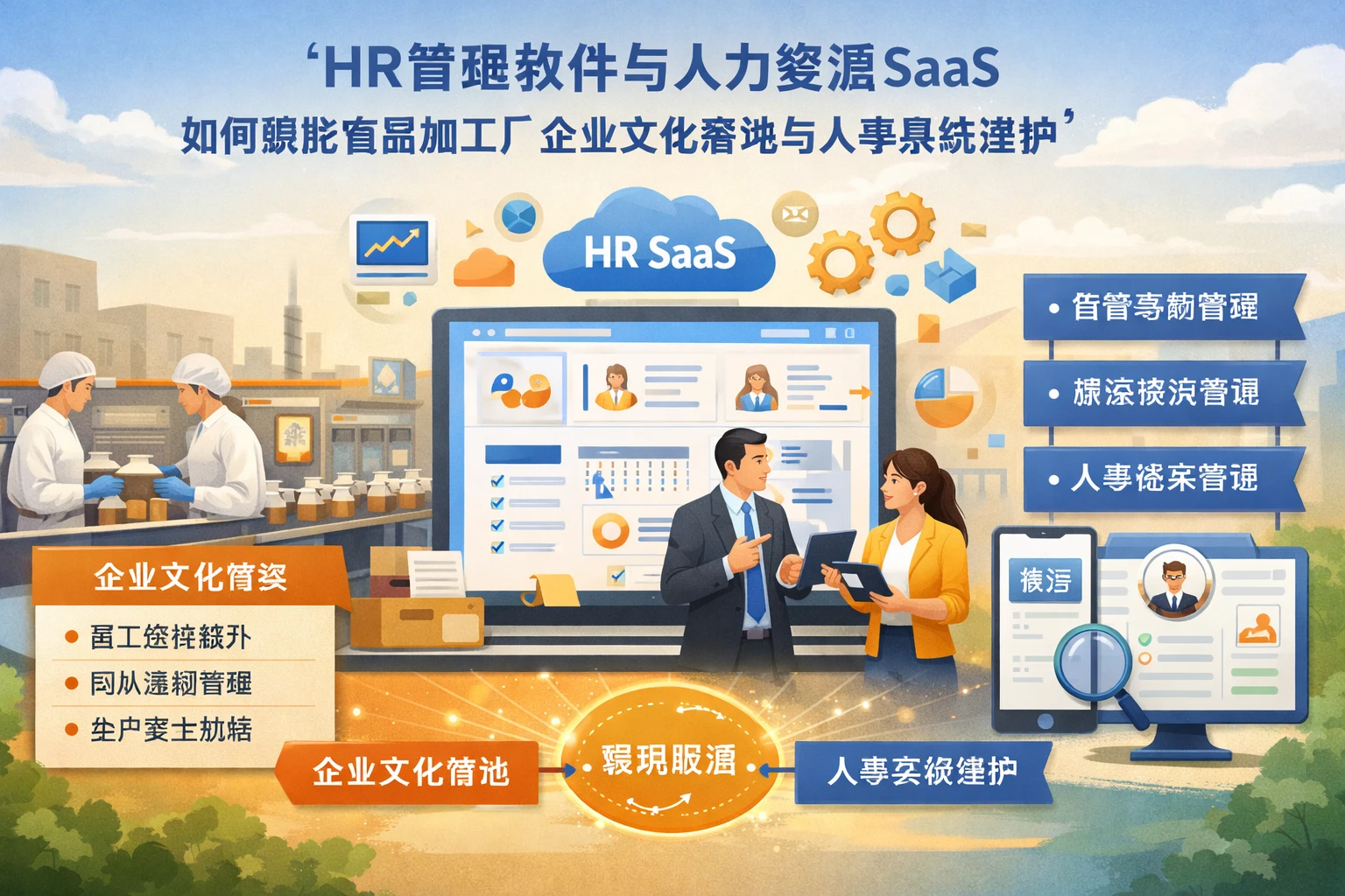 HR管理软件与人力资源SaaS如何赋能食品加工厂企业文化落地与人事系统维护