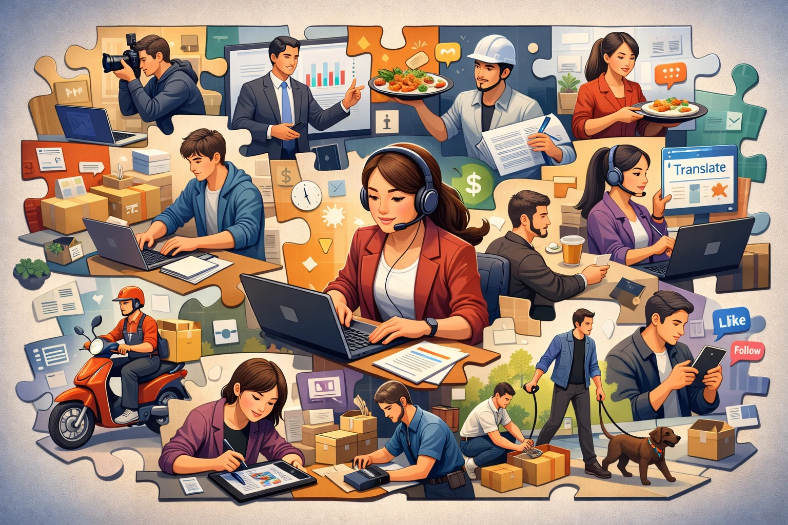 多角色叠加，让专业工作变成碎片劳动