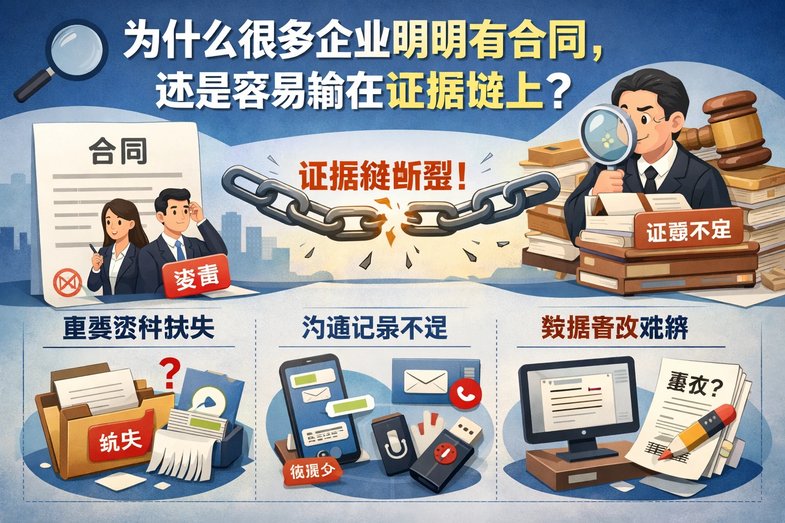 为什么很多企业明明有合同,还是容易输在证据链上