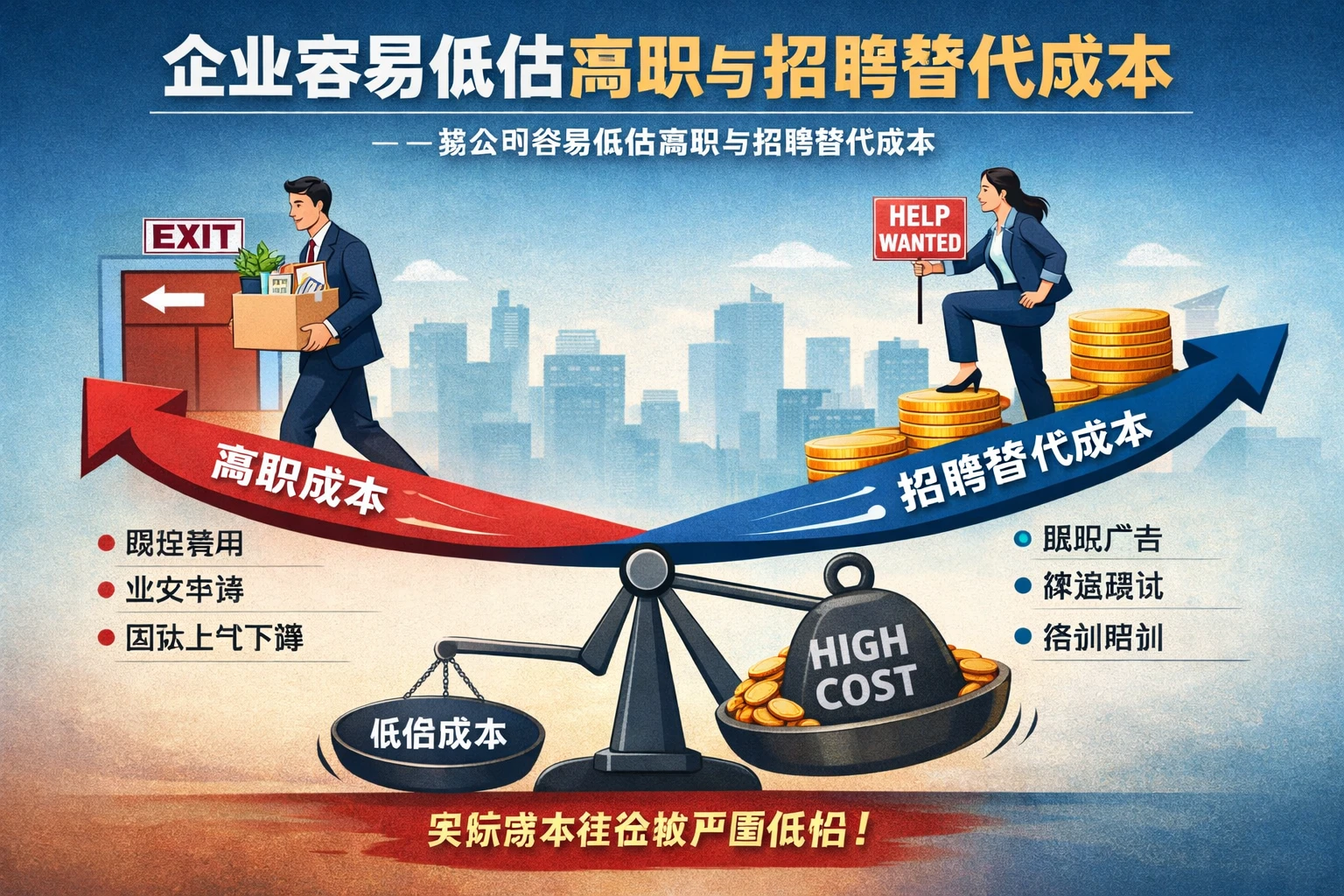 企业容易低估离职与招聘替代成本