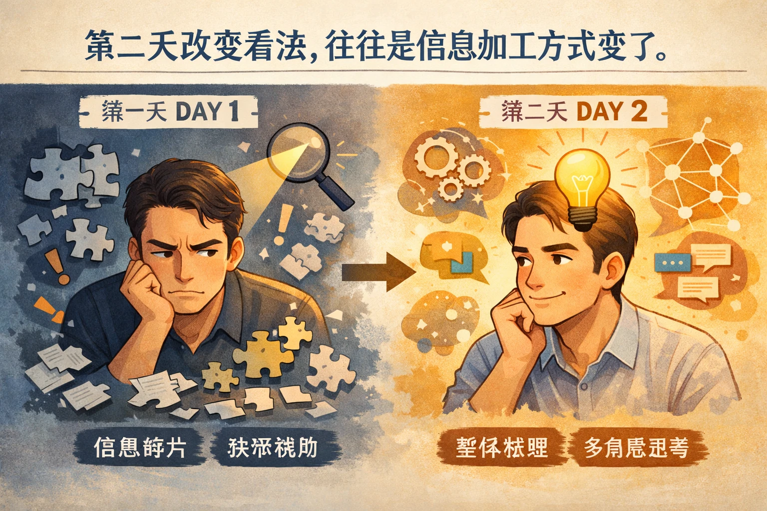 第二天改变看法，往往是信息加工方式变了