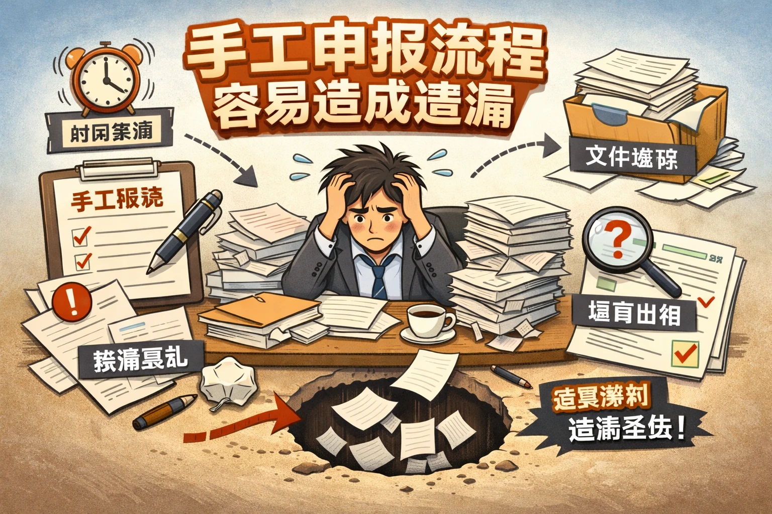 手工申报流程容易造成遗漏