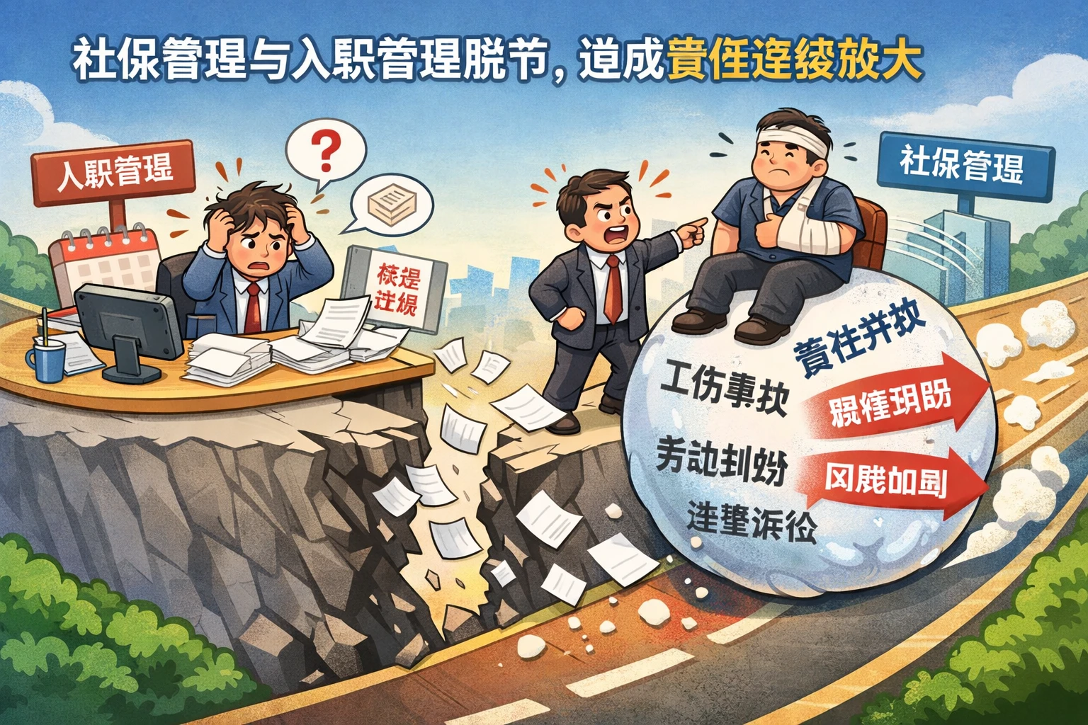 2. 社保管理与入职管理脱节，造成责任连续放大