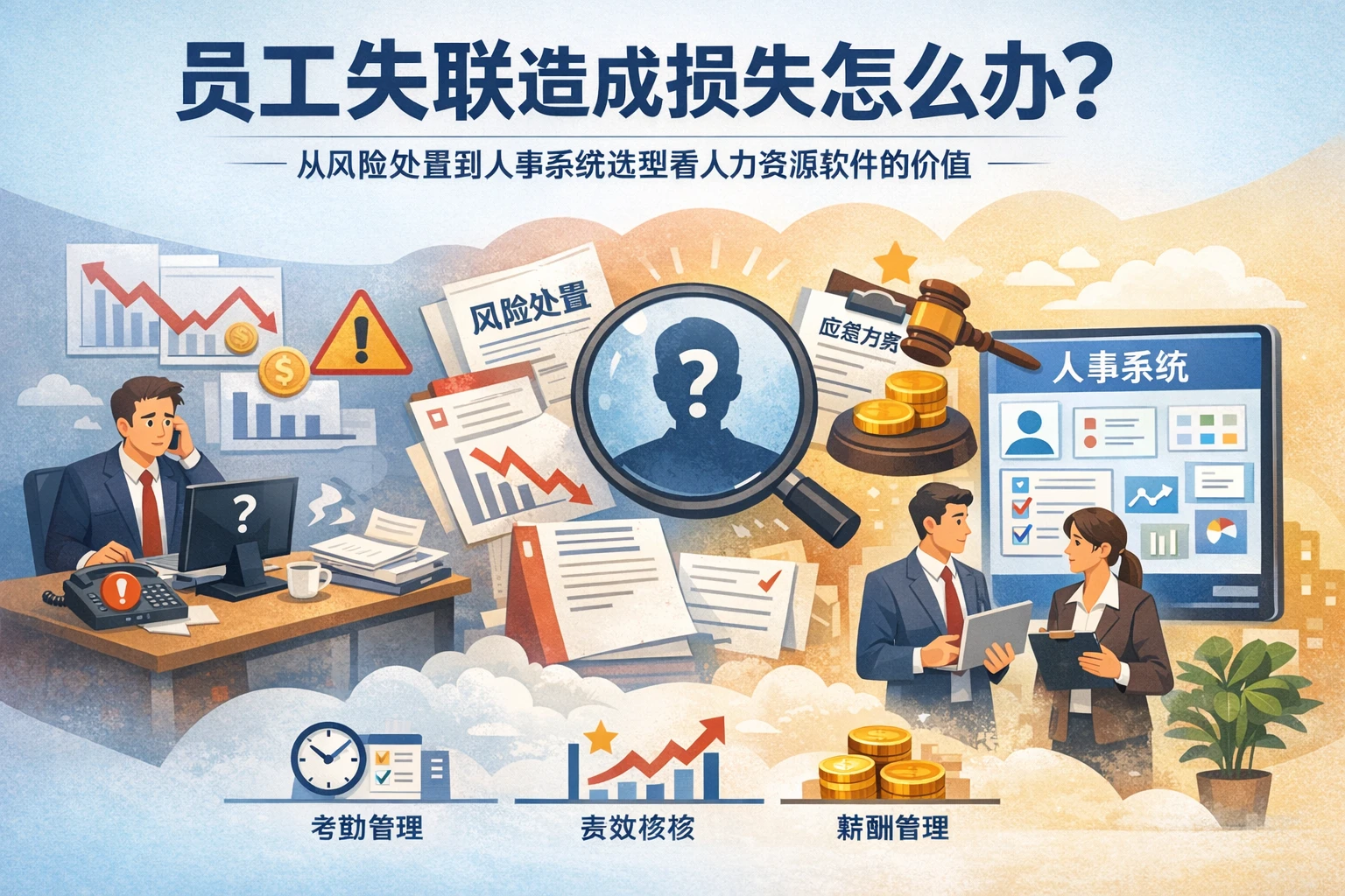 员工失联造成损失怎么办？从风险处置到人事系统选型看人力资源软件的价值