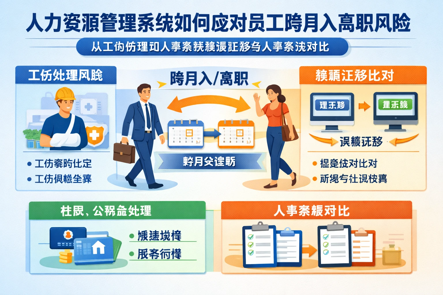 人力资源管理系统如何应对员工跨月入离职风险：从工伤处理到人事系统数据迁移与人事系统对比