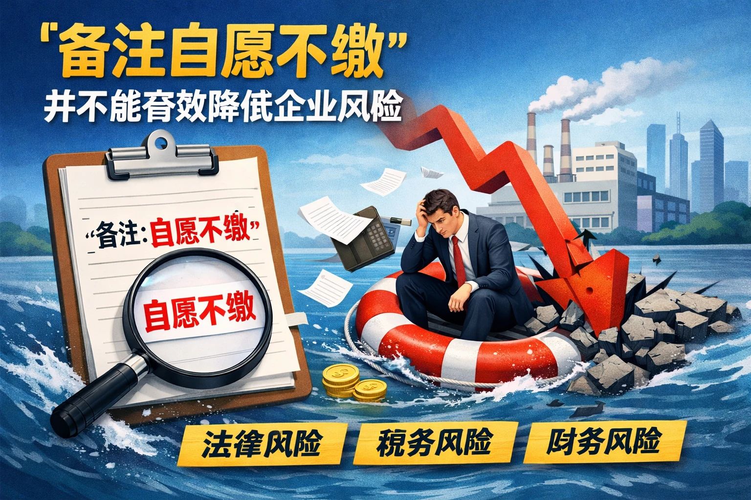 “备注自愿不缴”并不能有效降低企业风险