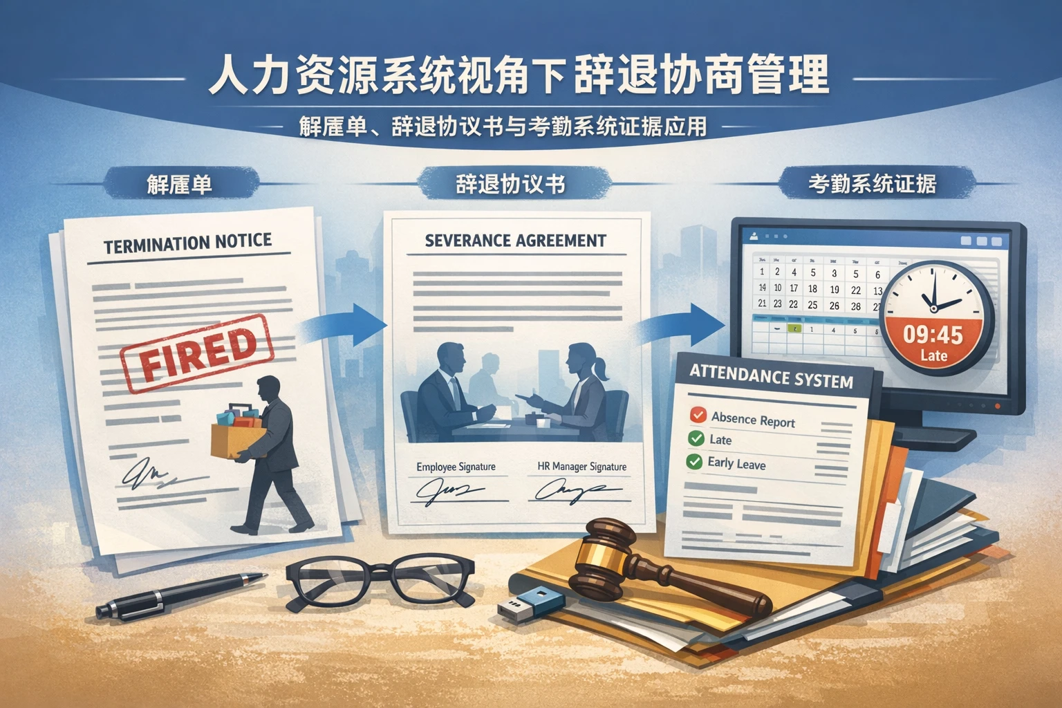人力资源系统视角下的辞退协商管理：解雇单、辞退协议书与考勤系统证据应用