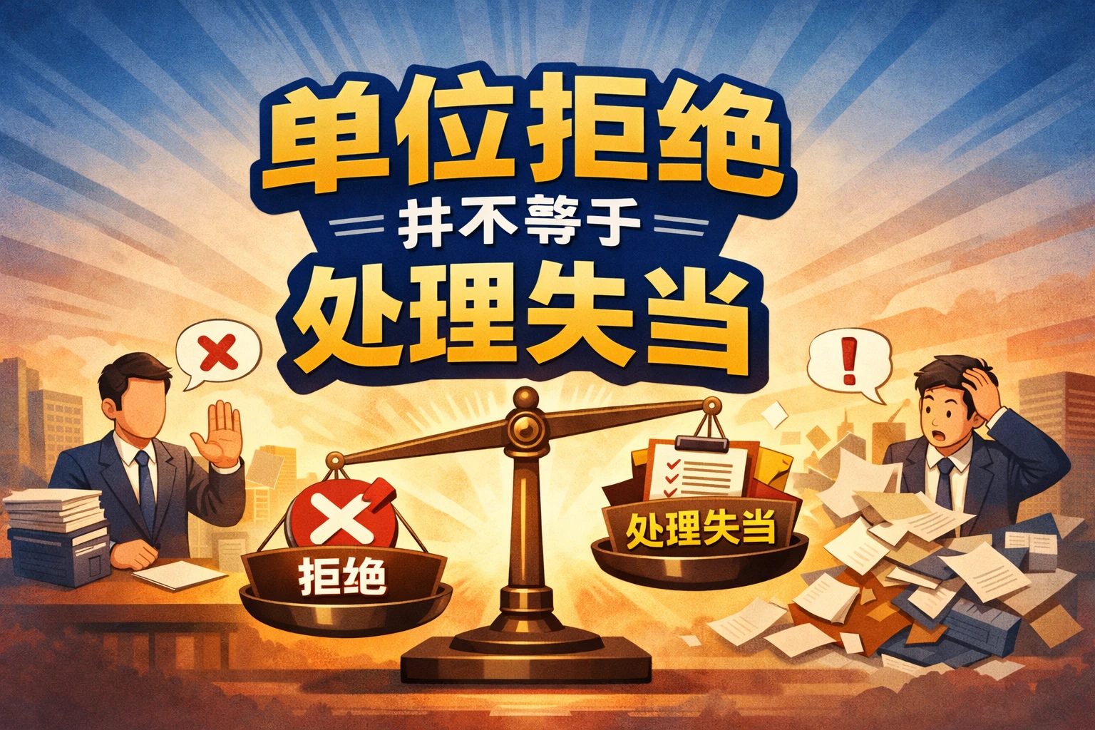 单位拒绝并不等于处理失当