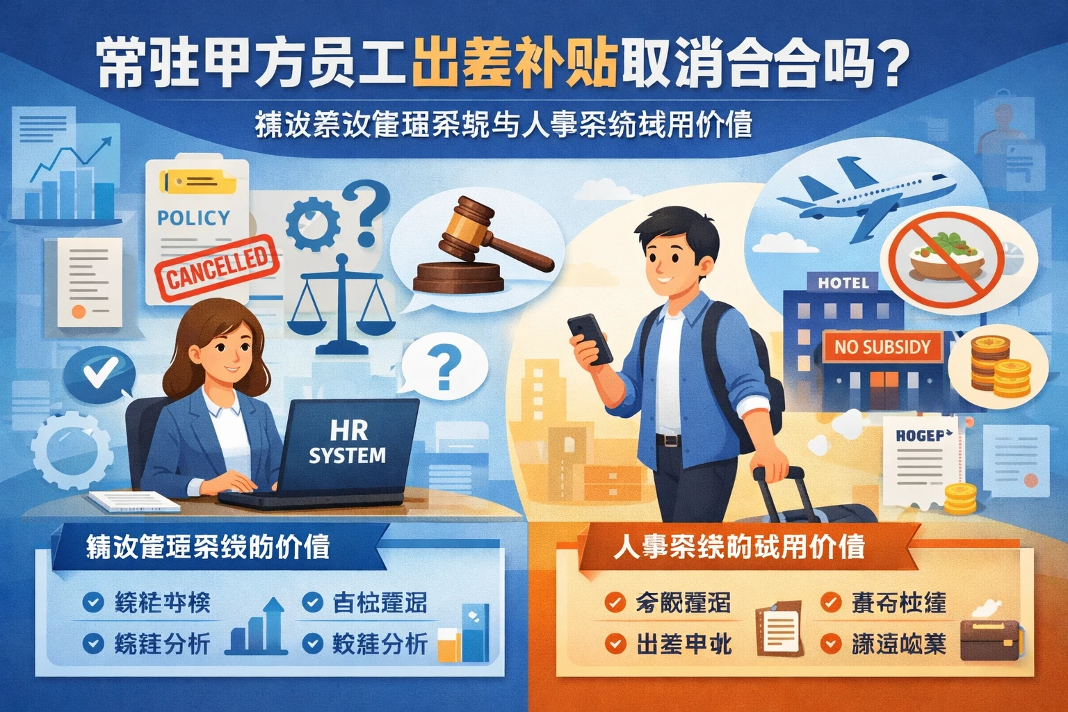 人力资源软件视角下，常驻甲方员工出差补贴取消合法吗？兼谈绩效管理系统与人事系统试用价值