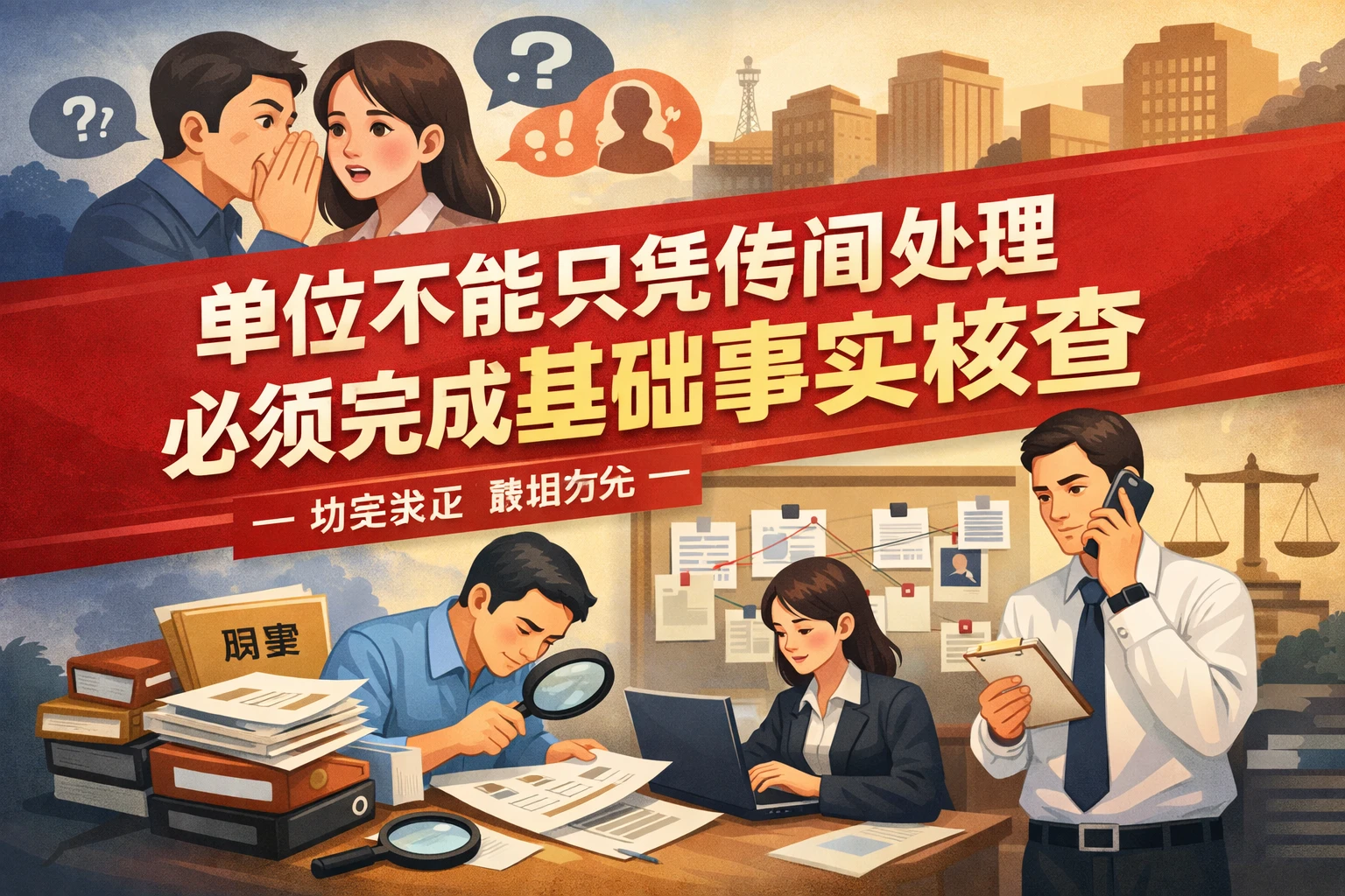 单位不能只凭传闻处理，必须完成基础事实核查