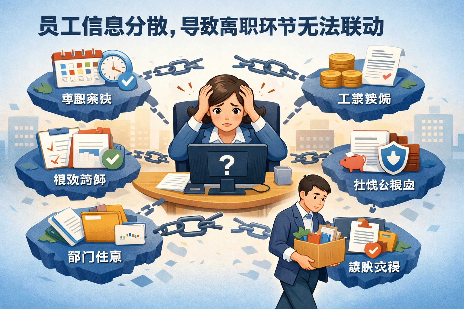 员工信息分散,导致离职环节无法联动