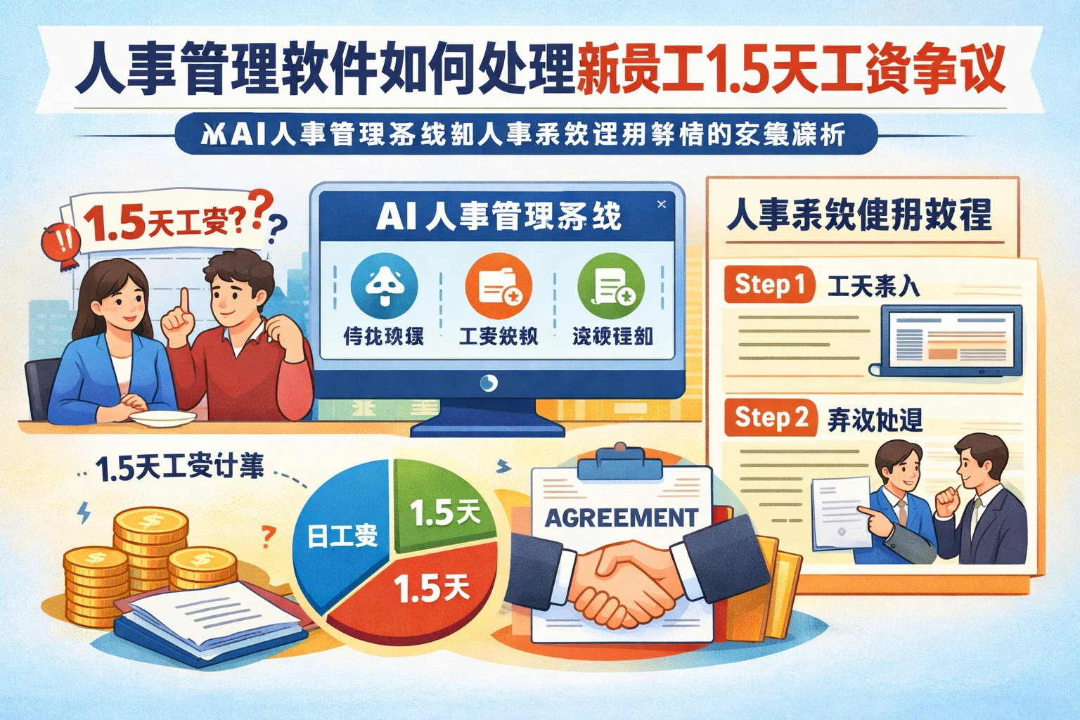 人事管理软件如何处理新员工1.5天工资争议：从AI人事管理系统到人事系统使用教程的实务解析