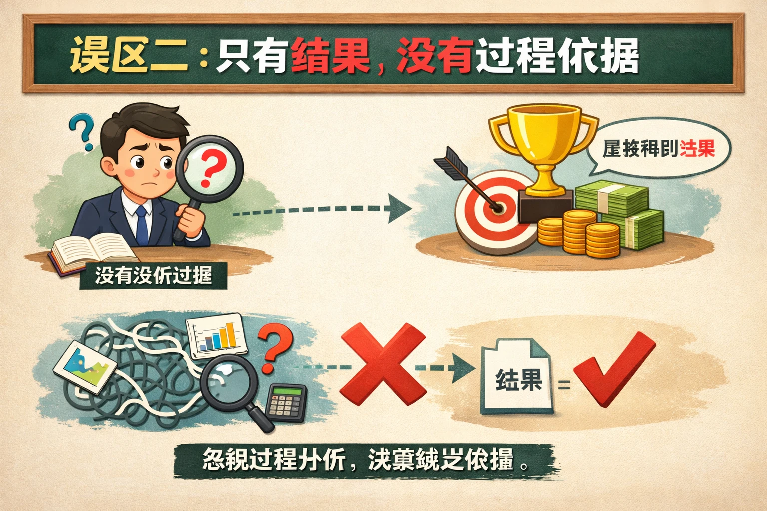 误区二:只有结果,没有过程依据