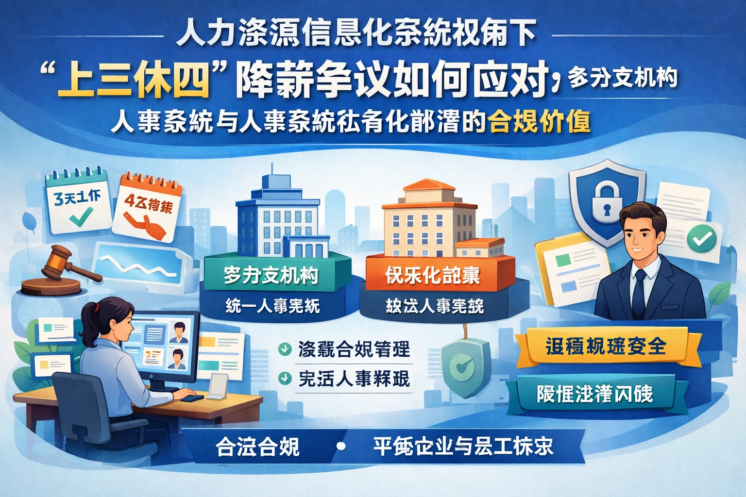 人力资源信息化系统视角下，“上三休四”降薪争议如何应对：多分支机构人事系统与人事系统私有化部署的合规价值