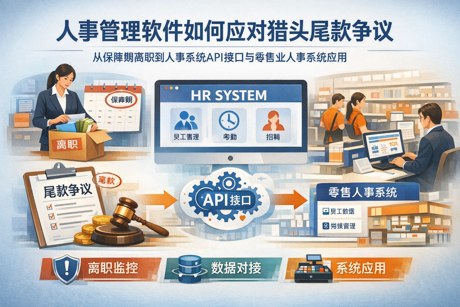 人事管理软件如何应对猎头尾款争议：从保障期离职到人事系统API接口与零售业人事系统应用