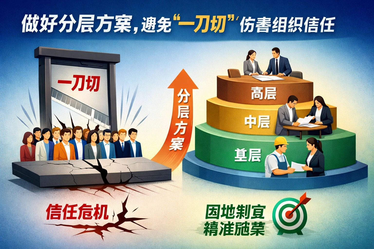 做好分层方案，避免“一刀切”伤害组织信任