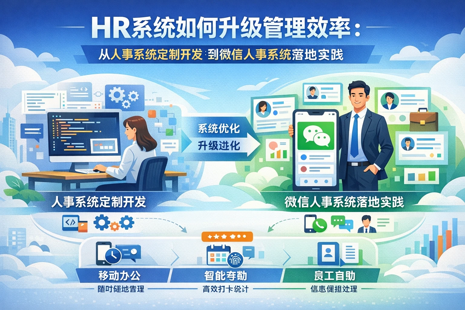 HR系统如何升级管理效率:从人事系统定制开发到微信人事系统落地实践