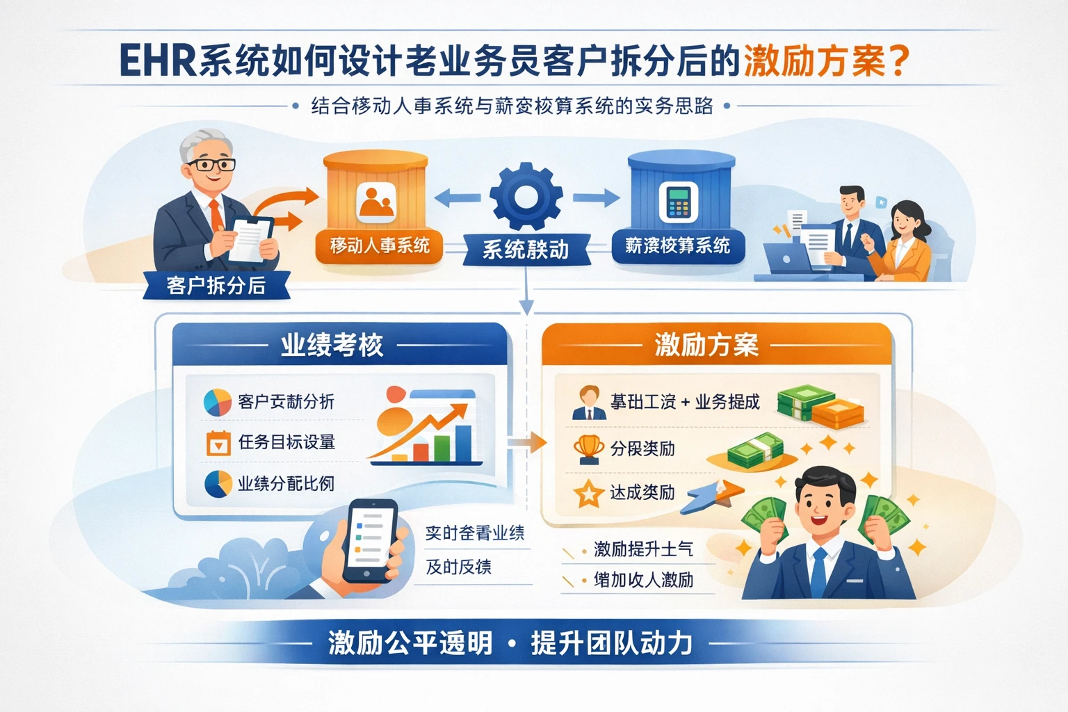 ehr系统如何设计老业务员客户拆分后的激励方案:结合移动人事系统与薪资核算系统的实务思路
