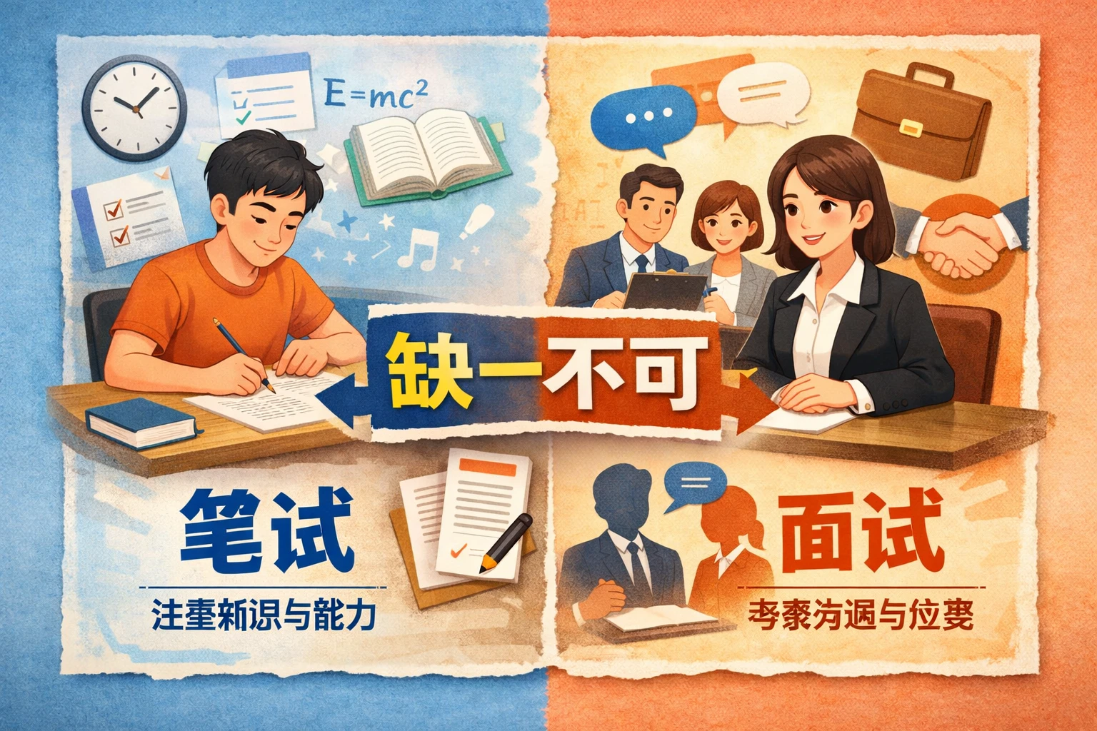 笔试和面试的分工不同,缺一不可