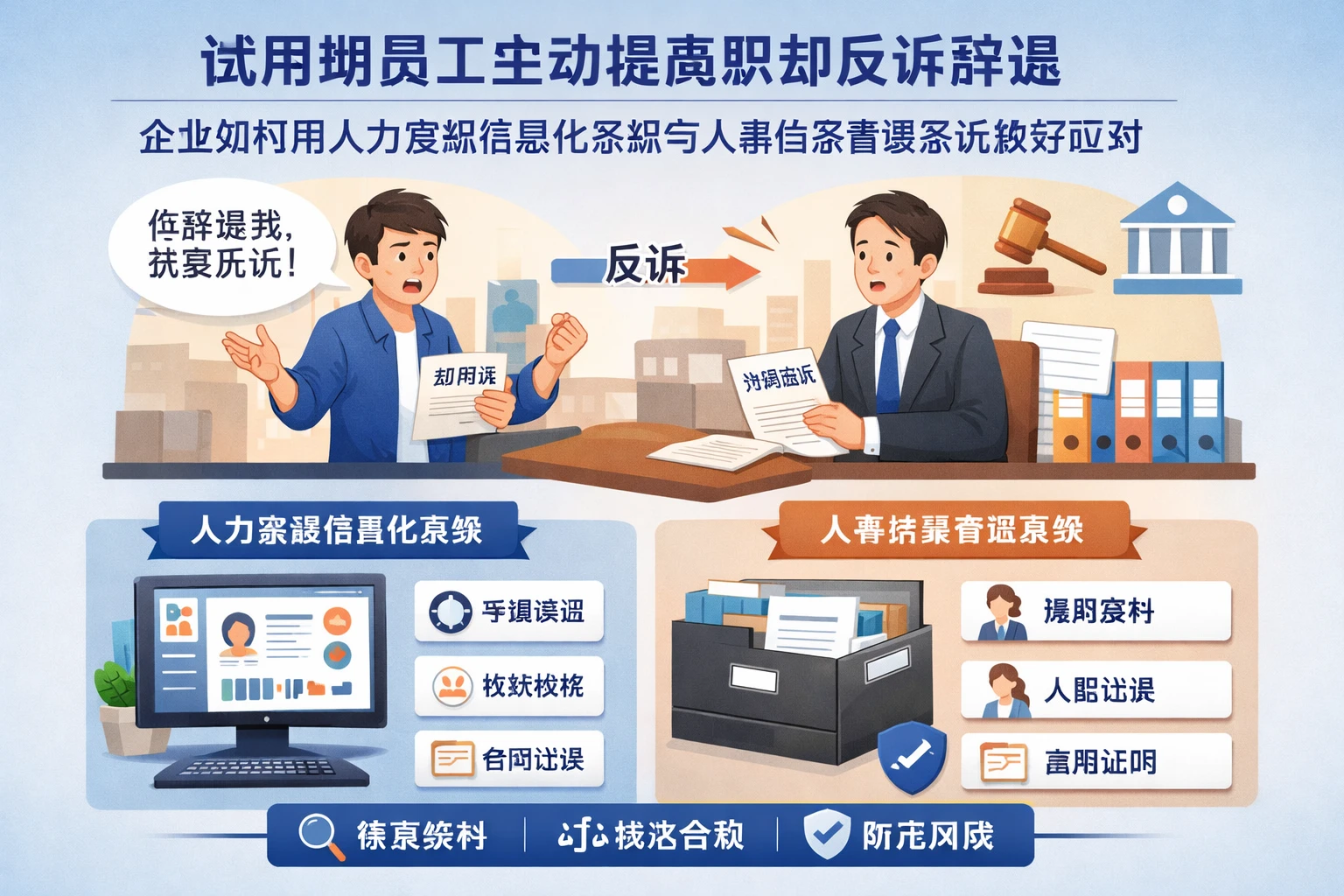 试用期员工主动提离职却反诉辞退，企业如何用人力资源信息化系统与人事档案管理系统做好应对