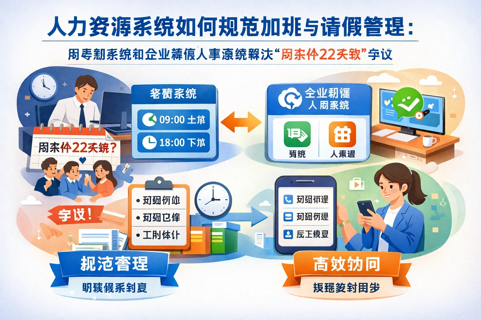 人力资源系统如何规范加班与请假管理：用考勤系统和企业微信人事系统解决“周末补22天班”争议