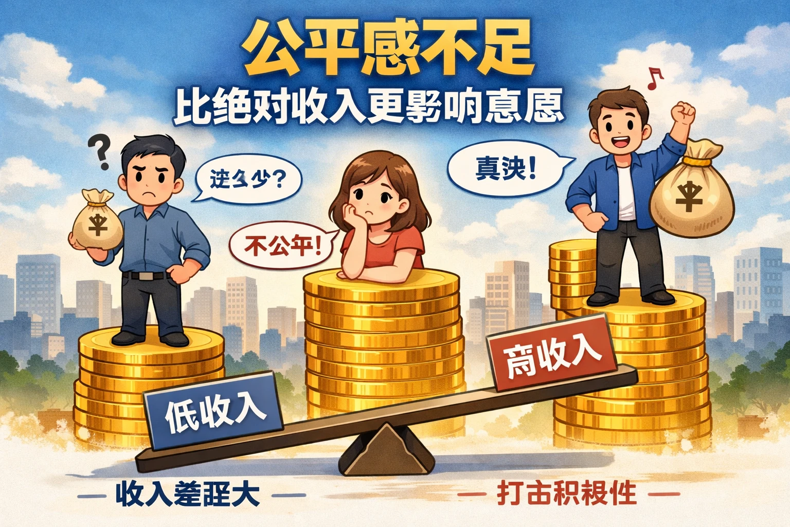 公平感不足，比绝对收入更影响意愿