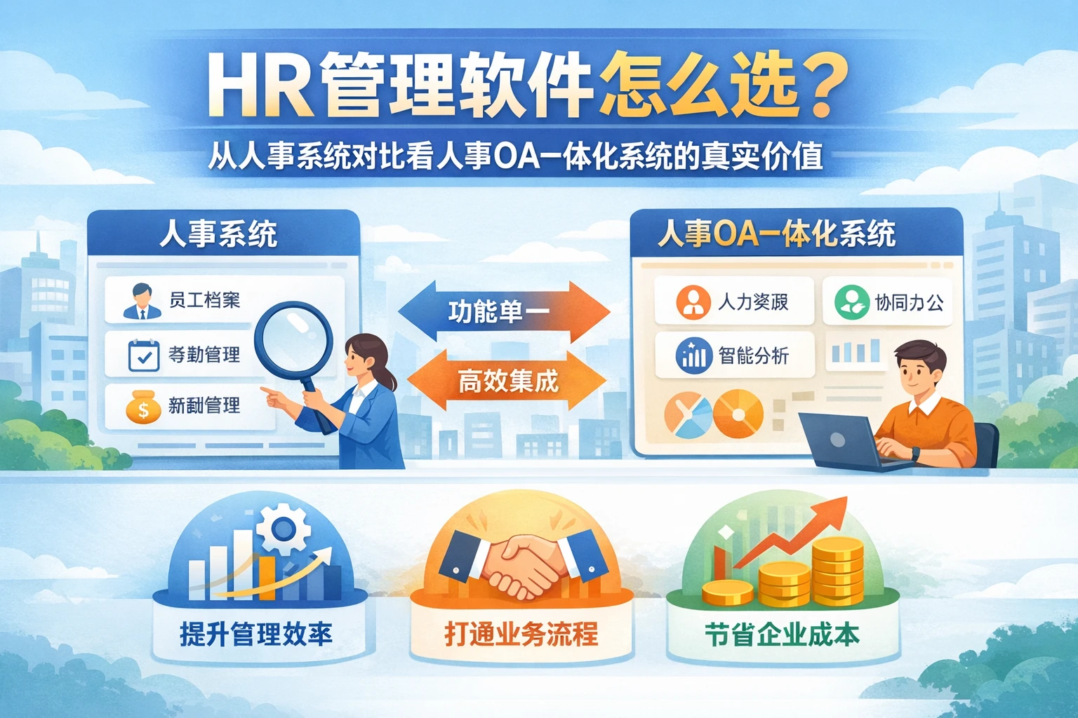 HR管理软件怎么选？从人事系统对比看人事OA一体化系统的真实价值