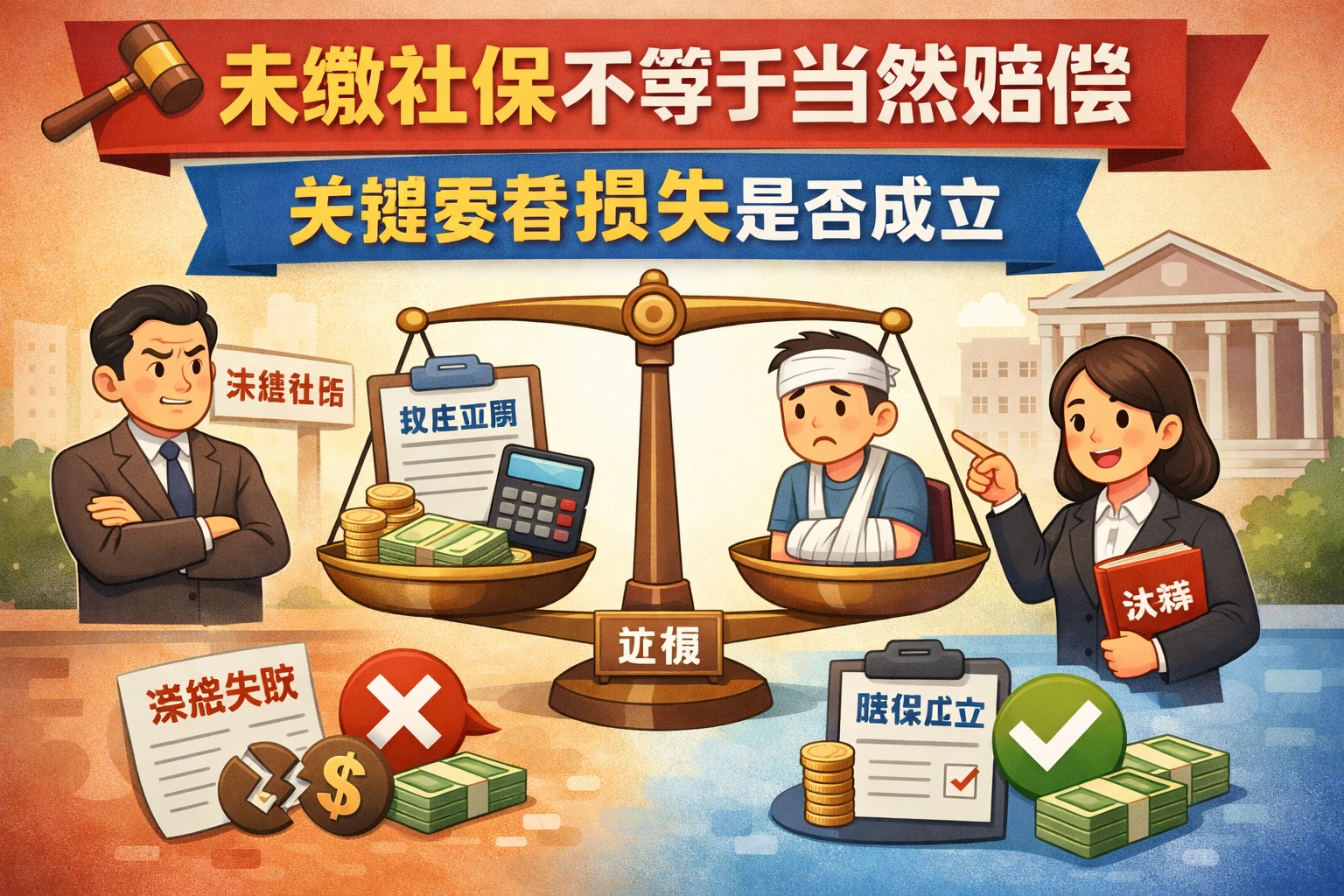 未缴社保不等于当然赔偿，关键要看损失是否成立