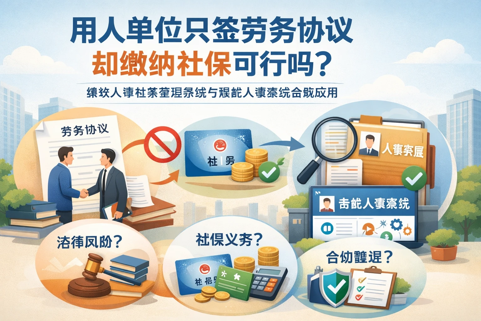 人力资源系统视角下，用人单位只签劳务协议却缴纳社保可行吗？兼谈人事档案管理系统与智能人事系统合规应用