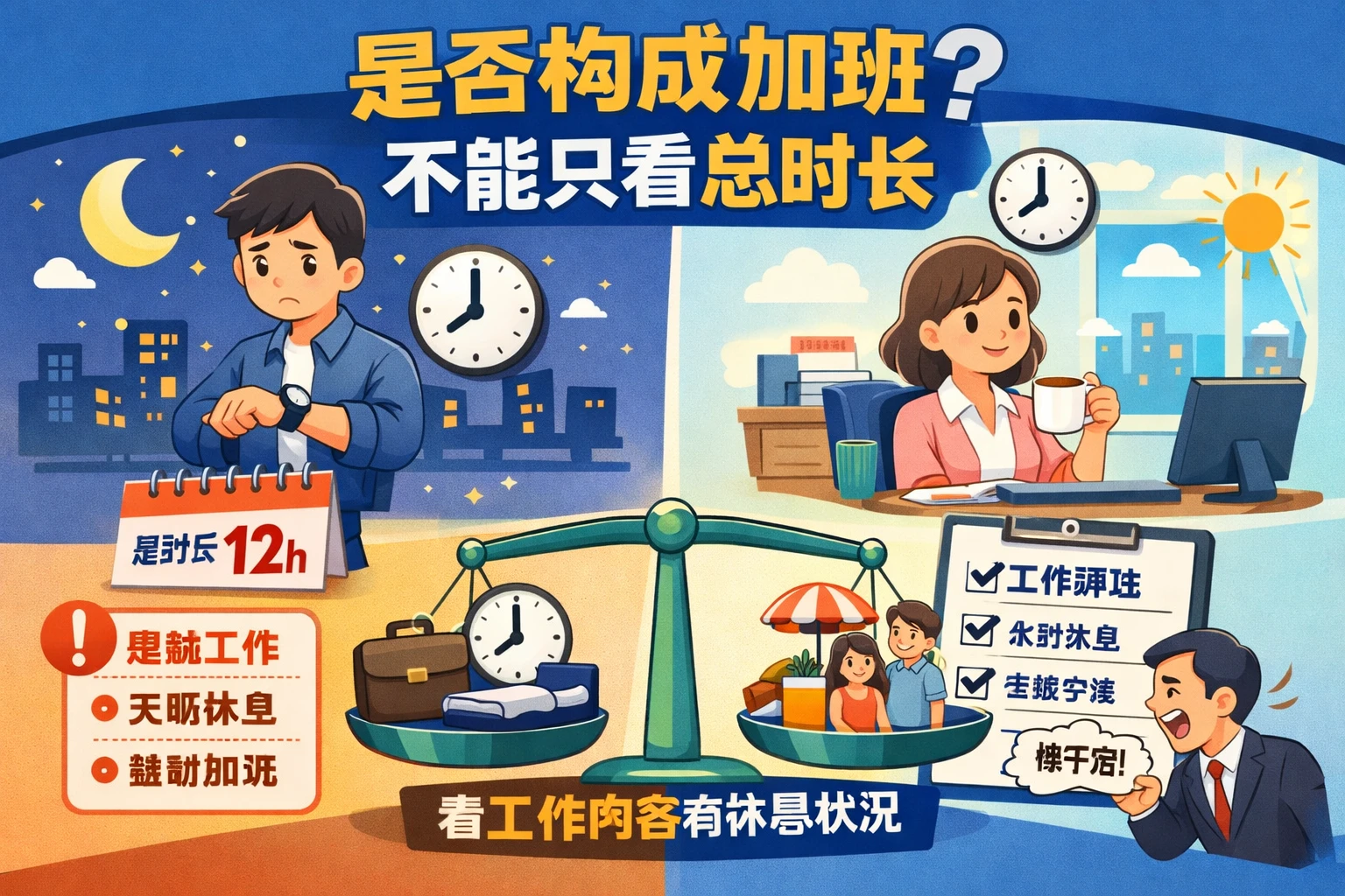 是否构成加班，不能只看总时长