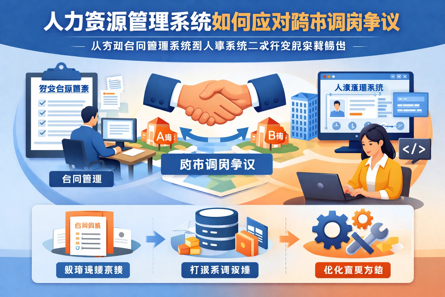 人力资源管理系统如何应对跨市调岗争议:从劳动合同管理系统到人事系统二次开发的实践路径