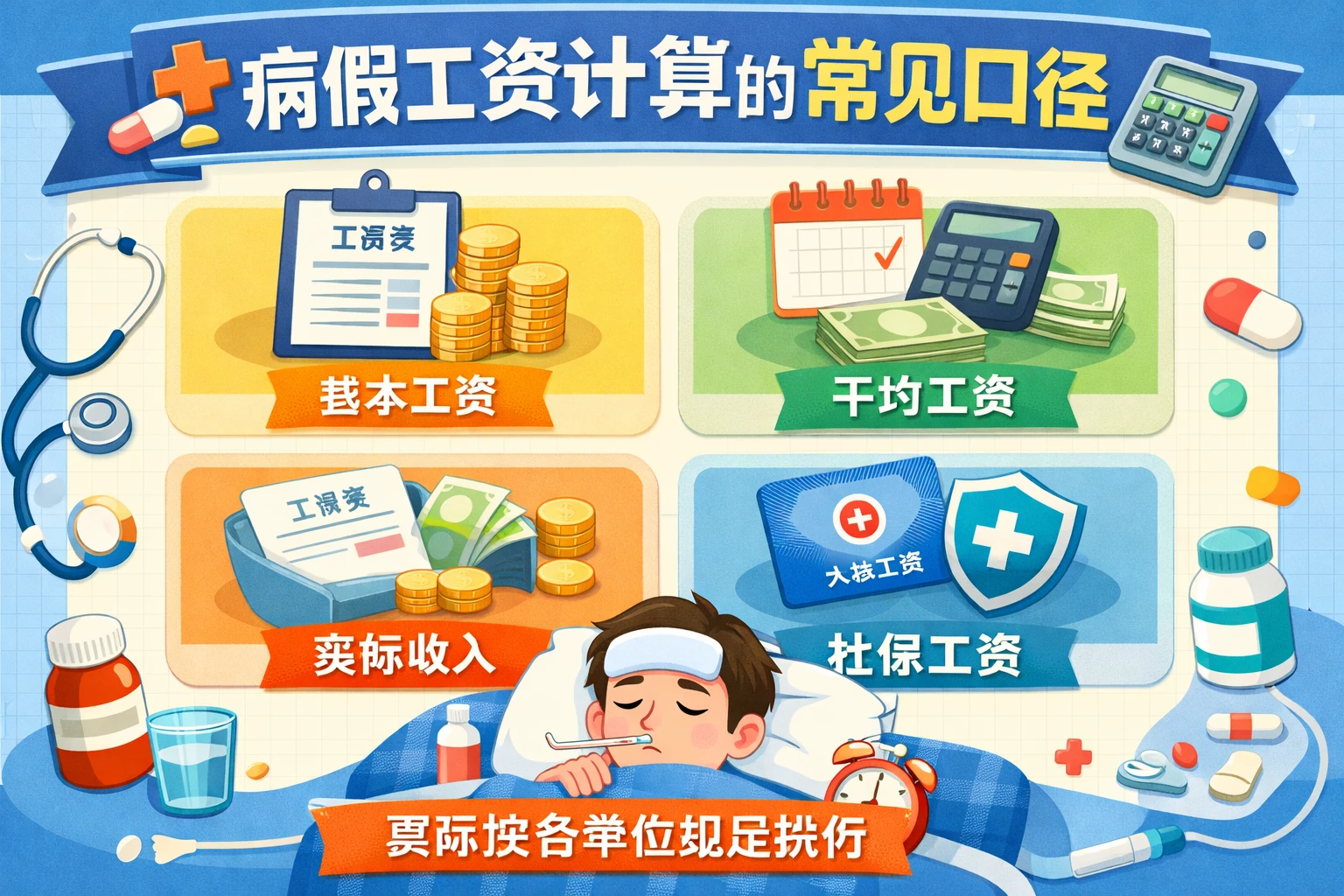 病假工资计算的常见口径