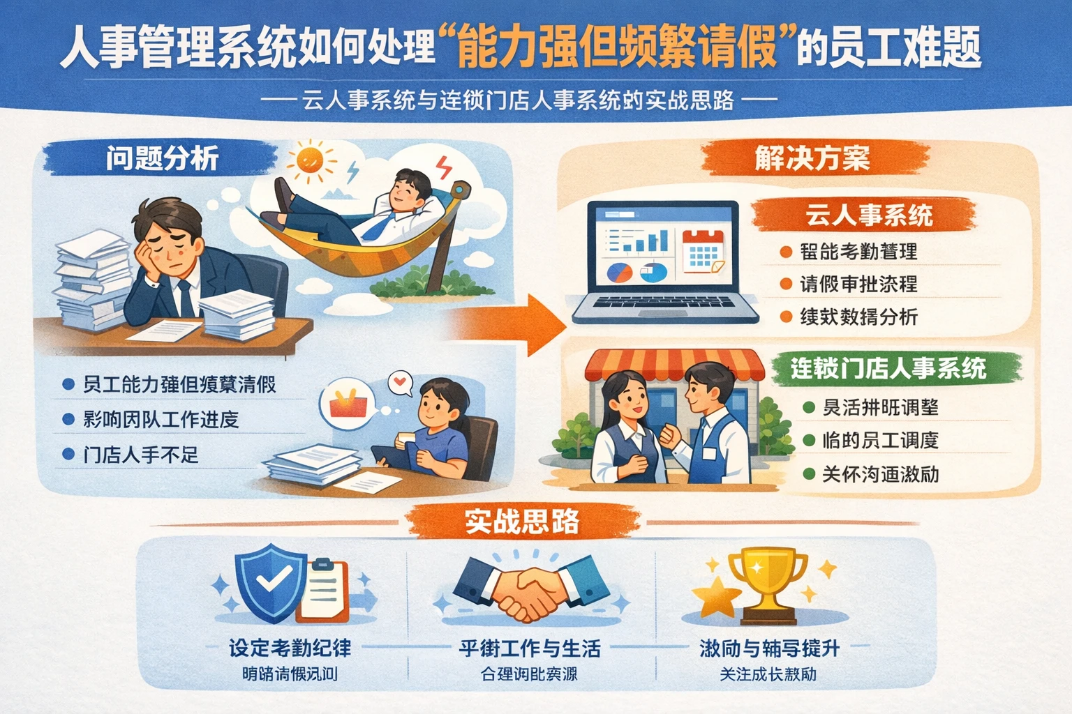 人事管理系统如何处理“能力强但频繁请假”的员工难题——云人事系统与连锁门店人事系统的实战思路
