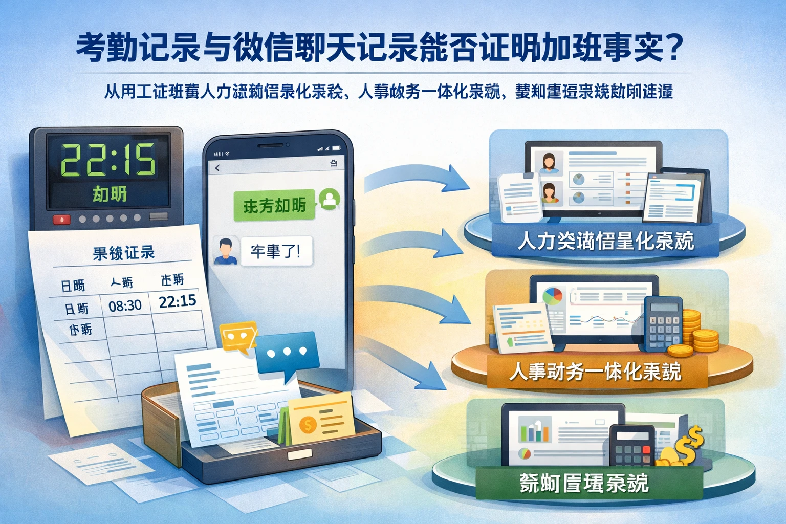 考勤记录与微信聊天记录能否证明加班事实?从用工证据到人力资源信息化系统、人事财务一体化系统、薪酬管理系统的协同治理