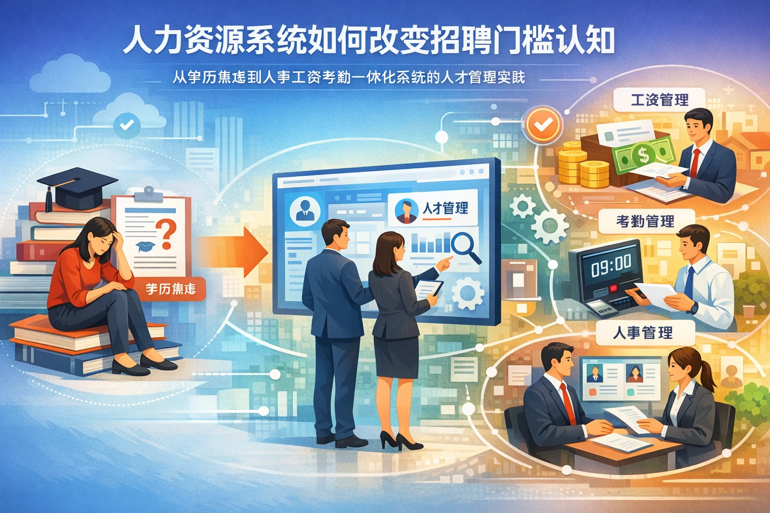 人力资源系统如何改变招聘门槛认知：从学历焦虑到人事工资考勤一体化系统的人才管理实践