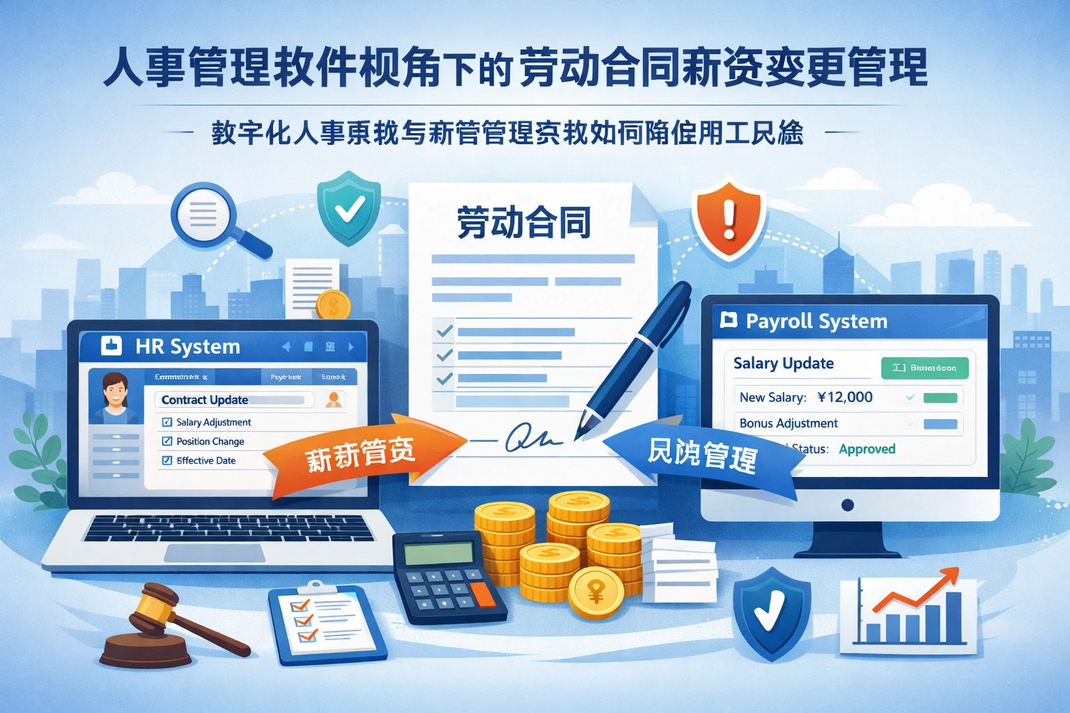 人事管理软件视角下的劳动合同薪资变更管理：数字化人事系统与薪资管理系统如何降低用工风险