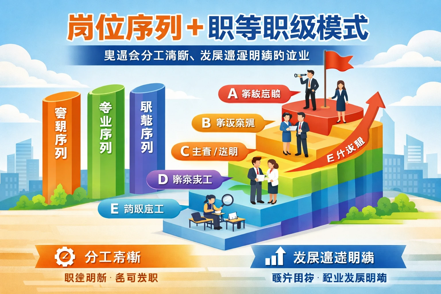 岗位序列+职等职级模式：更适合分工清晰、发展通道明确的企业