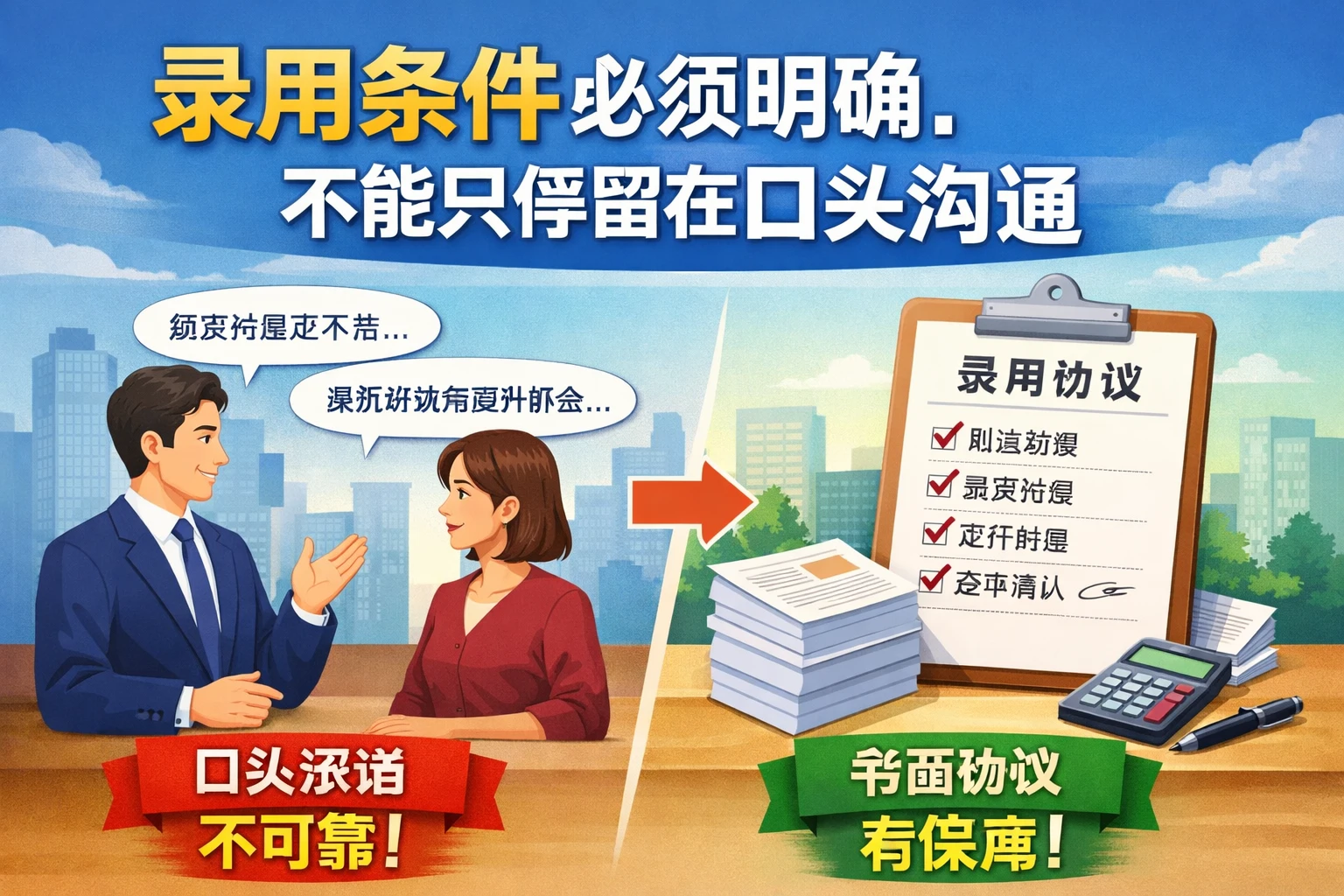 录用条件必须明确,不能只停留在口头沟通