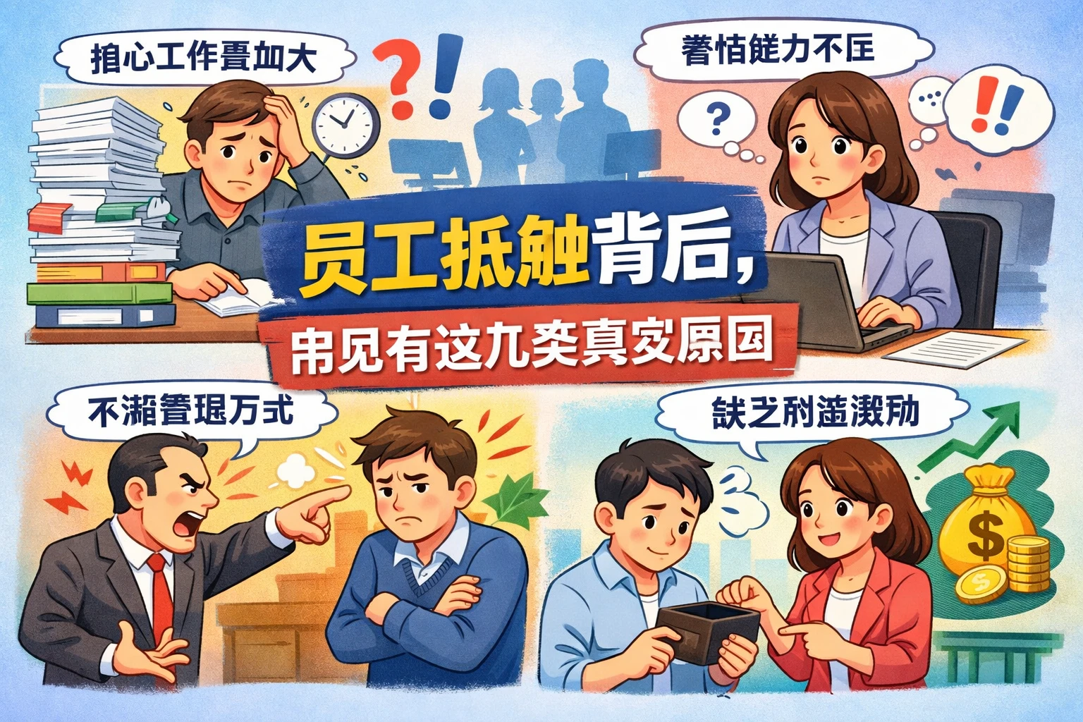 员工抵触背后，常见有这几类真实原因